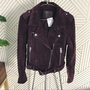 BlankNYC Burgundy Suede Moto Jacket